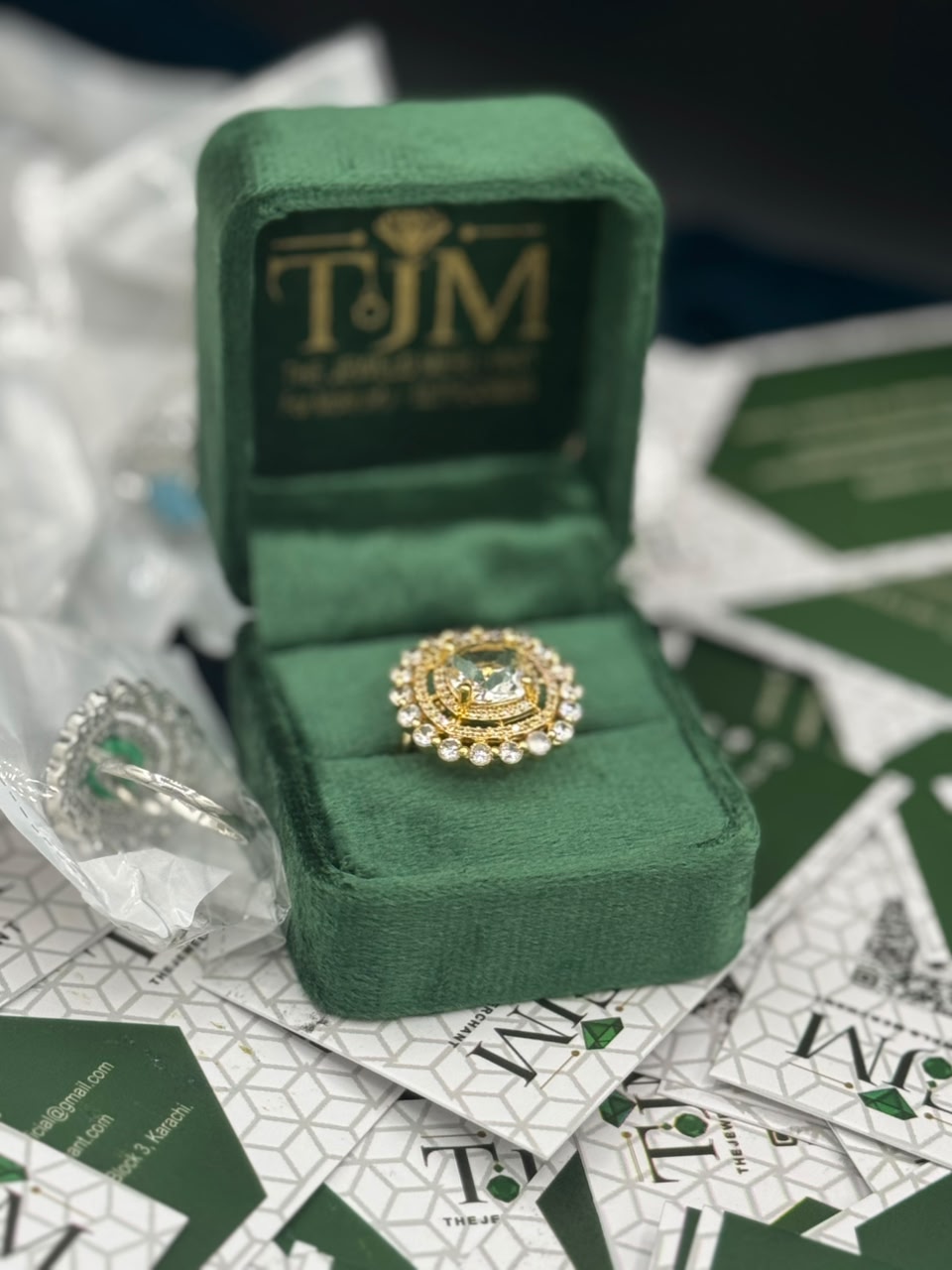 Gold Plated Zircons Studded Ring