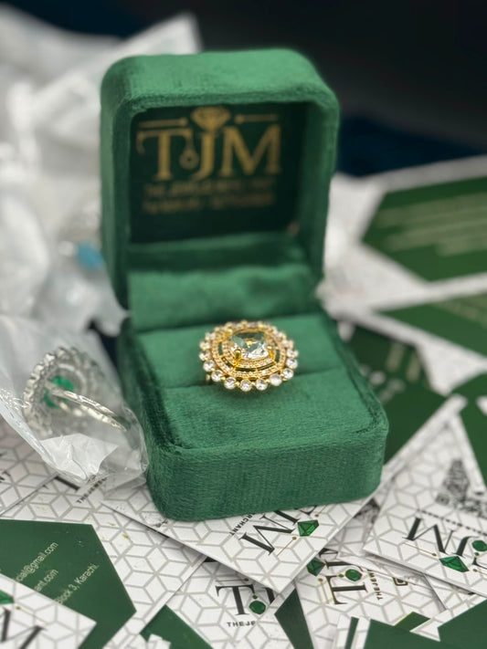 Gold Plated Zircons Studded Ring