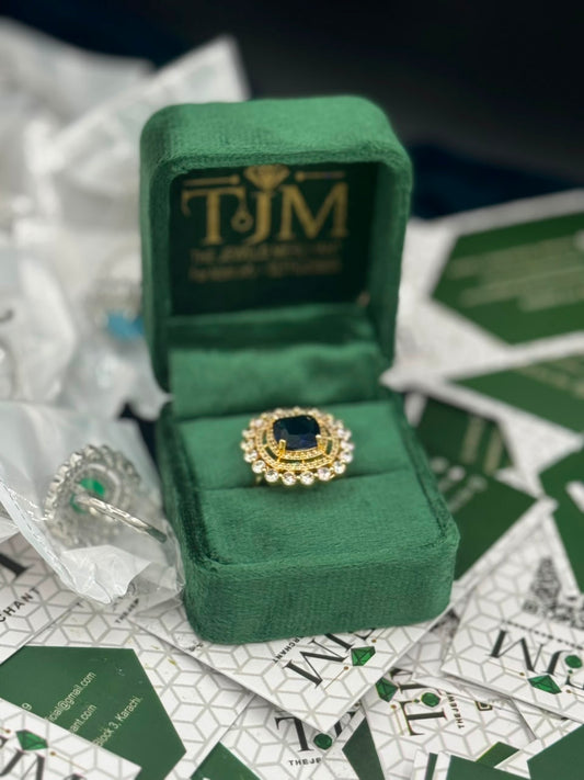 Gold Plated Zircons Studded Ring