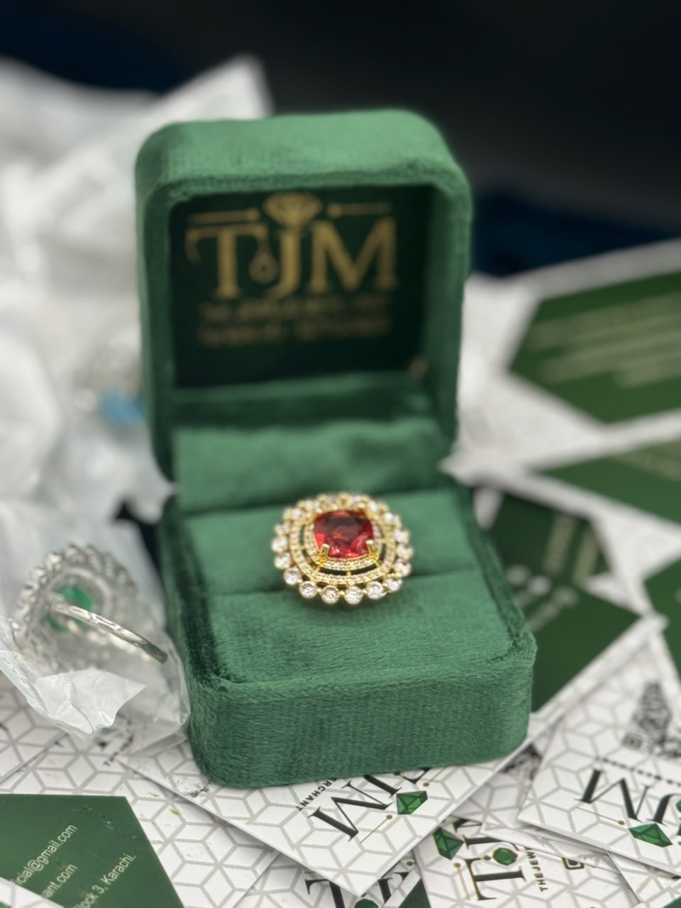 Gold Plated Zircons Studded Ring