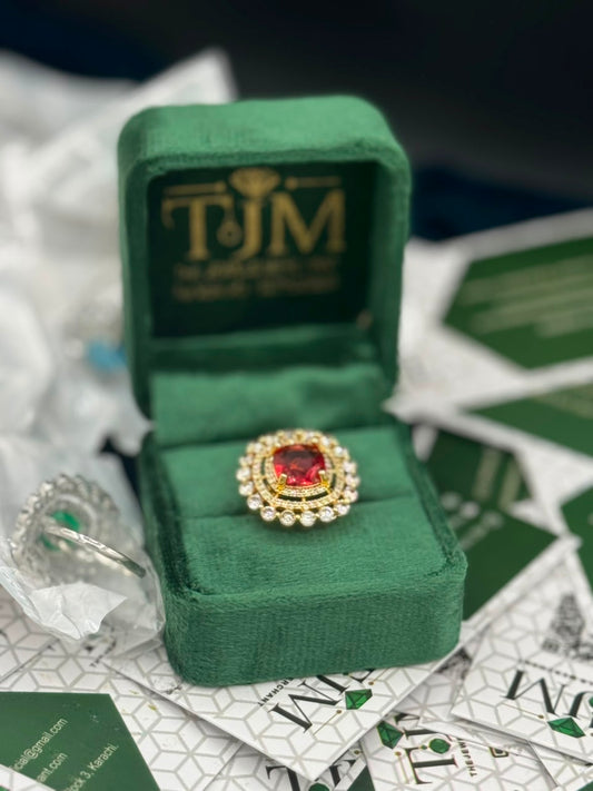 Gold Plated Zircons Studded Ring