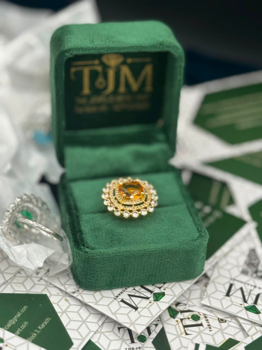 Gold Plated Zircons Studded Ring