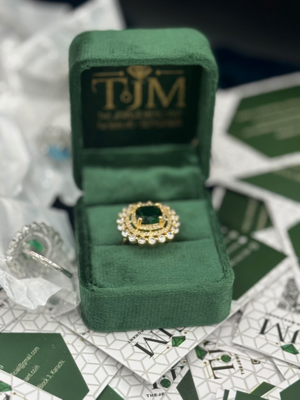 Gold Plated Zircons Studded Ring