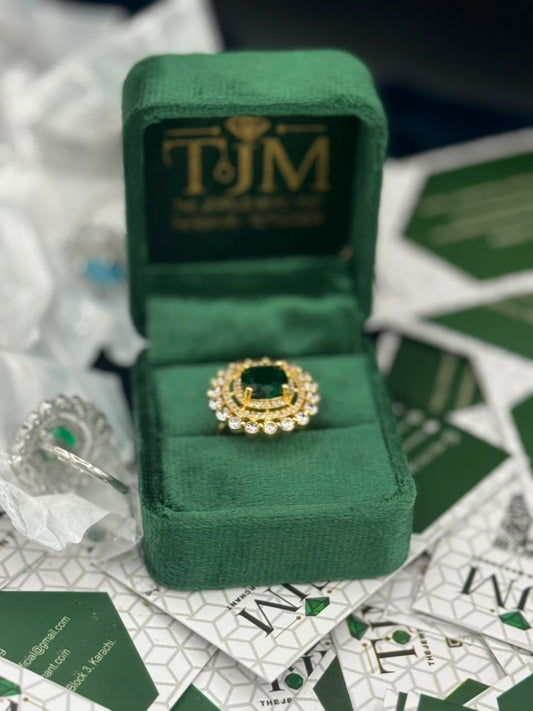 Gold Plated Zircons Studded Ring