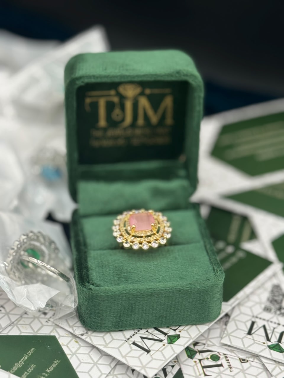Gold Plated Zircons Studded Ring