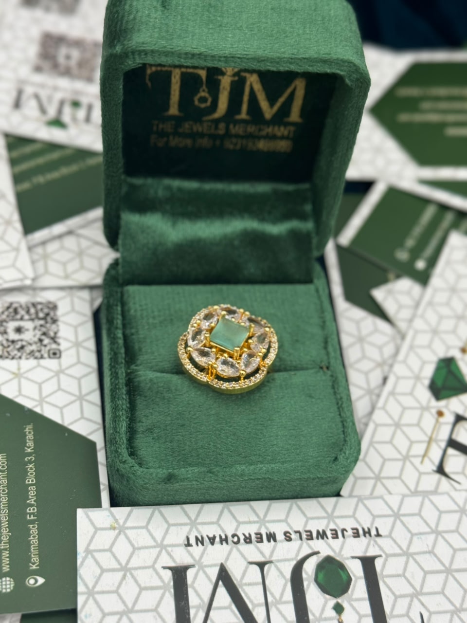 Gold Plated Zircons Studded Ring