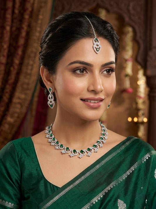 Premium Quality AD  Zircon Necklace Set