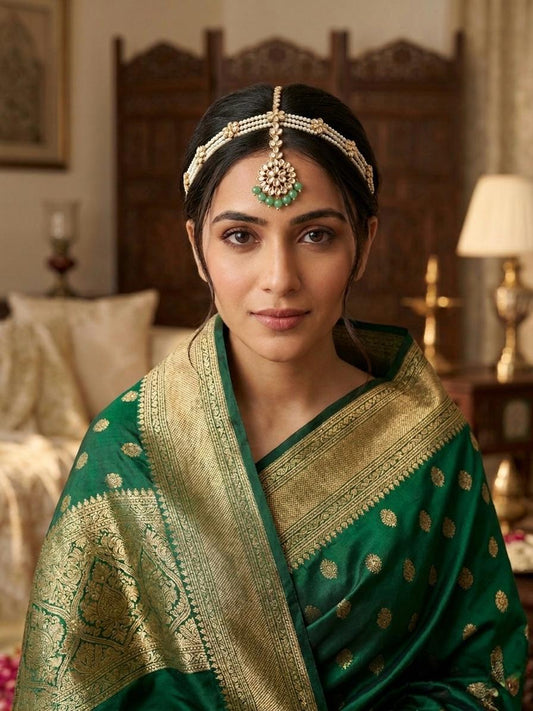 Kundan Style Sheesh Patti With Earrings