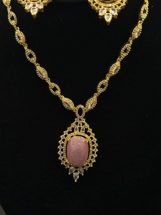 Zircon Ad Necklace Set | The Jewels Merchant