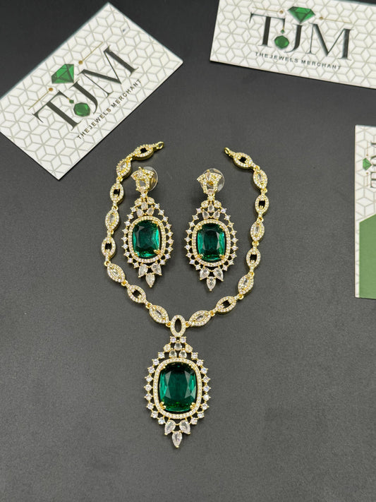 Zircon Ad Necklace Set | The Jewels Merchant