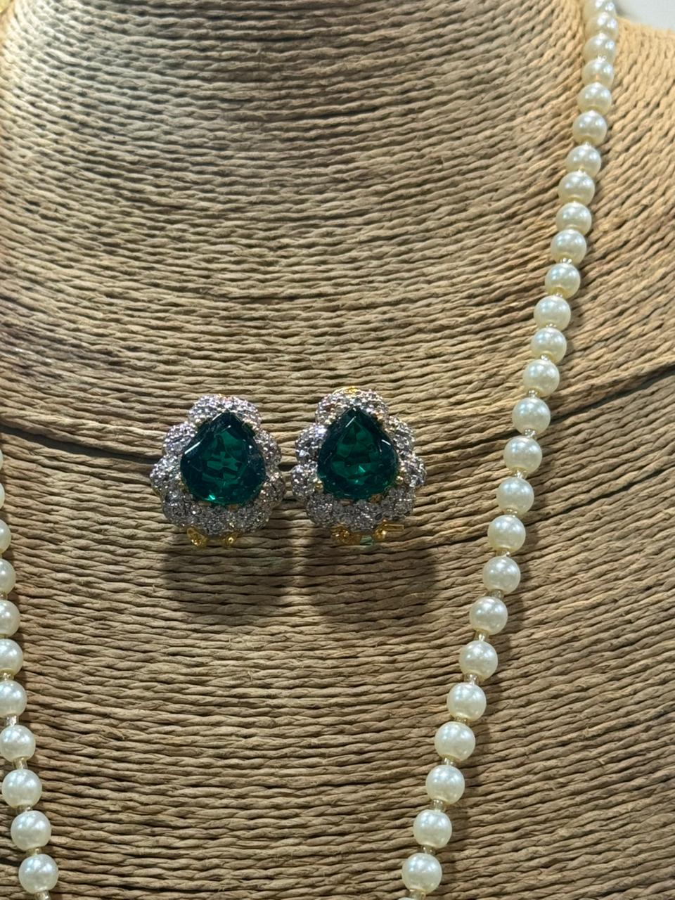 Pure  Gold Plated  AD Pendant Set | The Jewels Merchant