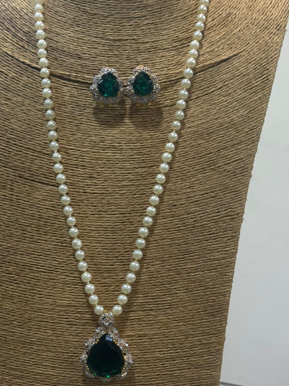 Pure  Gold Plated  AD Pendant Set | The Jewels Merchant
