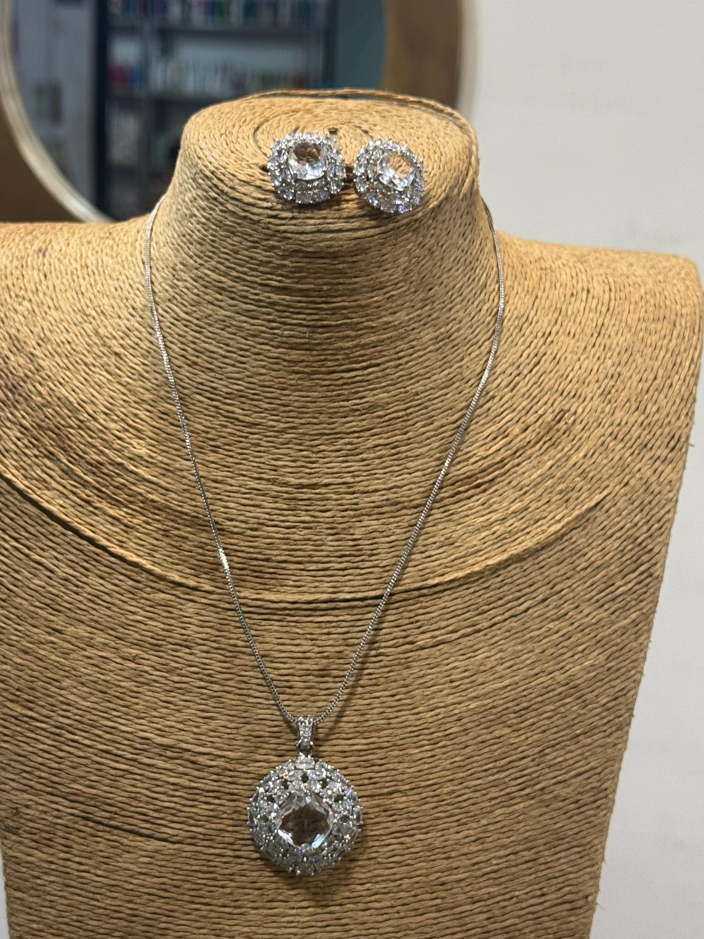 Stylish AD Pendant Set | The Jewels Merchant