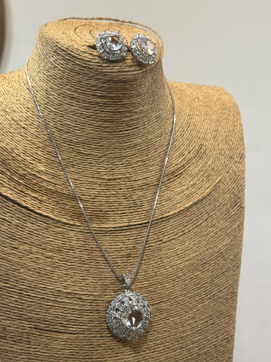 Stylish AD Pendant Set | The Jewels Merchant