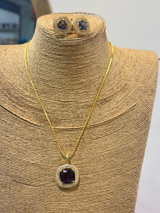 Stylish AD Pendant Set | The Jewels Merchant
