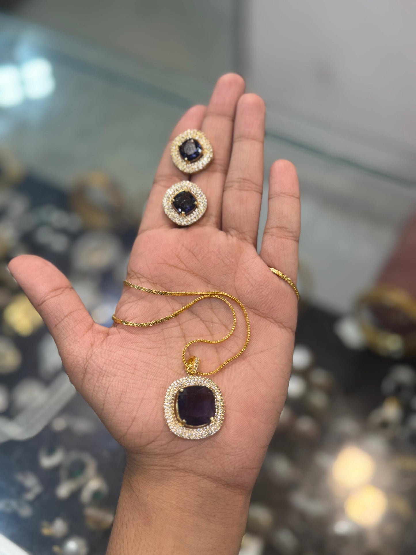Stylish AD Pendant Set | The Jewels Merchant