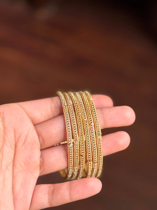 Premium Quality Gold Polish Bangles  (4 Pc )
