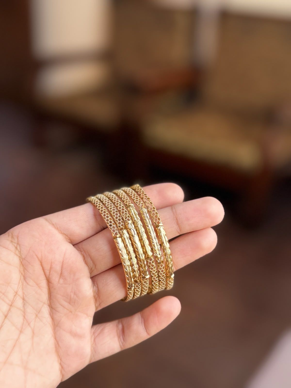 Premium Quality Gold Polish Bangles ( 4 Pc )