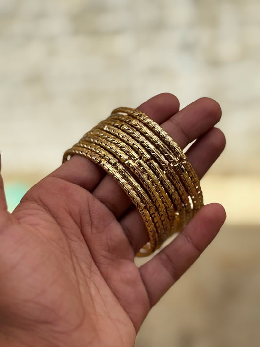 Premium Quality Gold Polish Bangles ( 4 Pc )