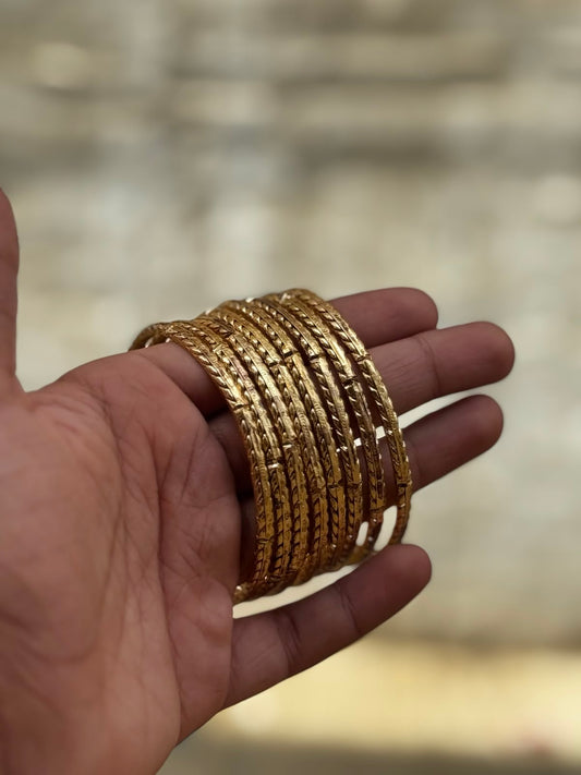 Premium Quality Gold Polish Bangles ( 4 Pc )