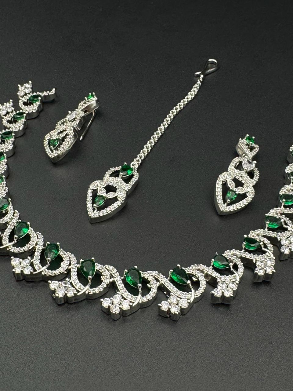 Premium Quality AD  Zircon Necklace Set