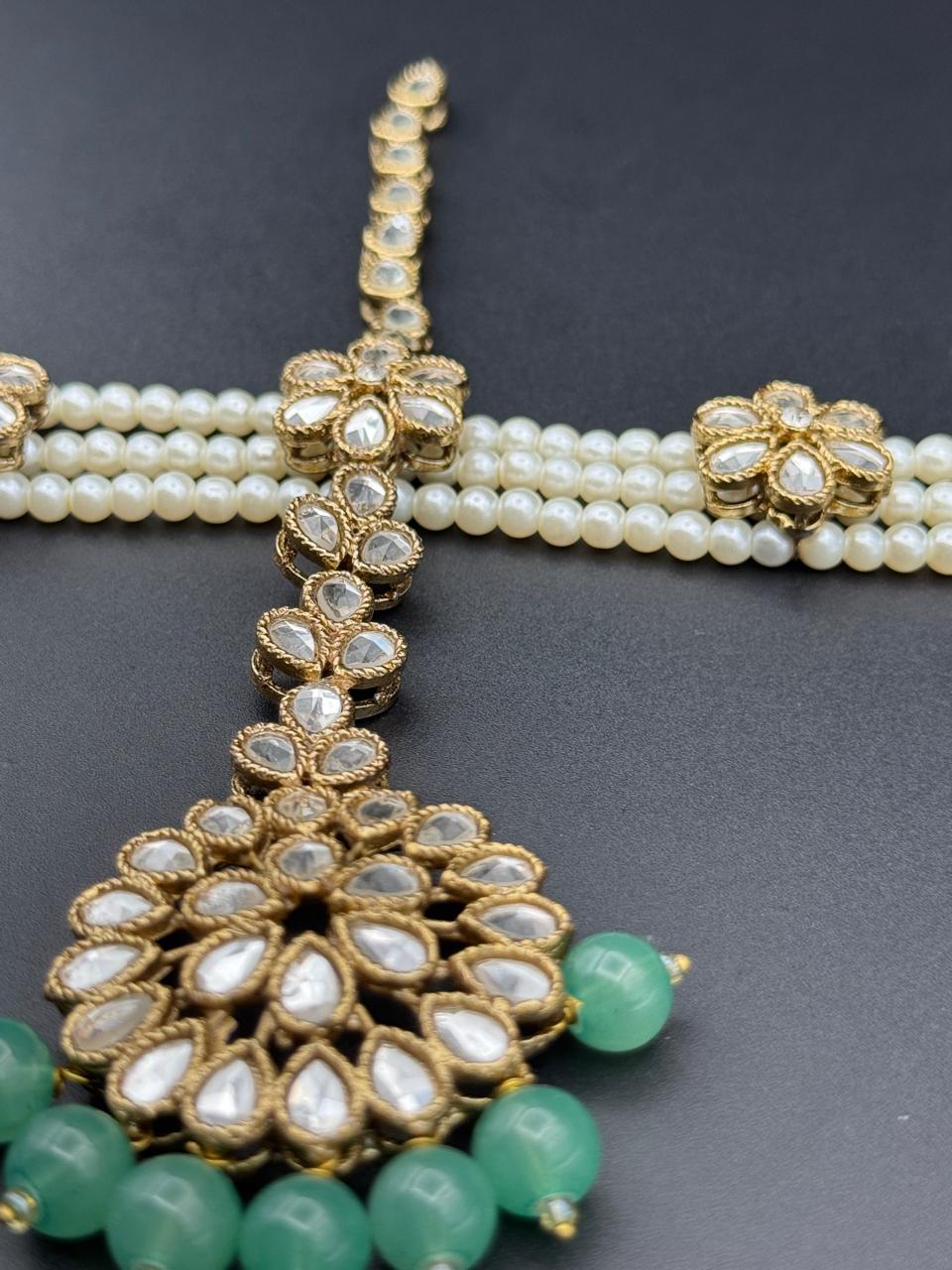 Kundan Style Sheesh Patti With Earrings