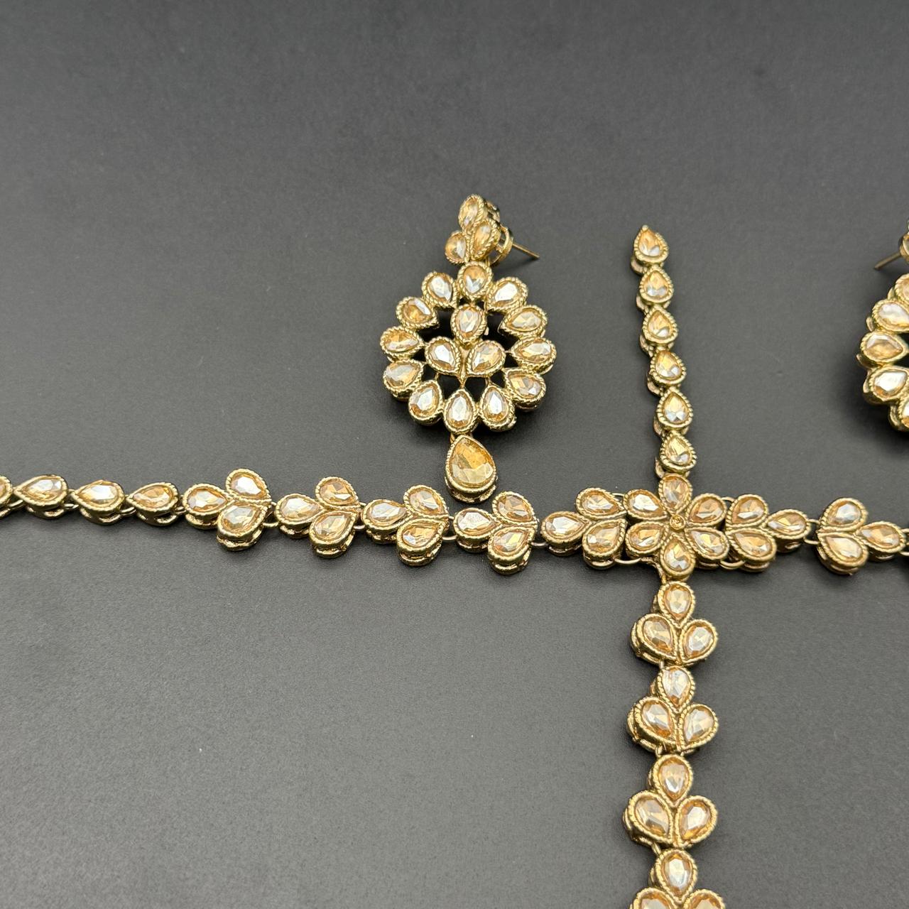 Kundan Style Sheesh Patti With Earrings