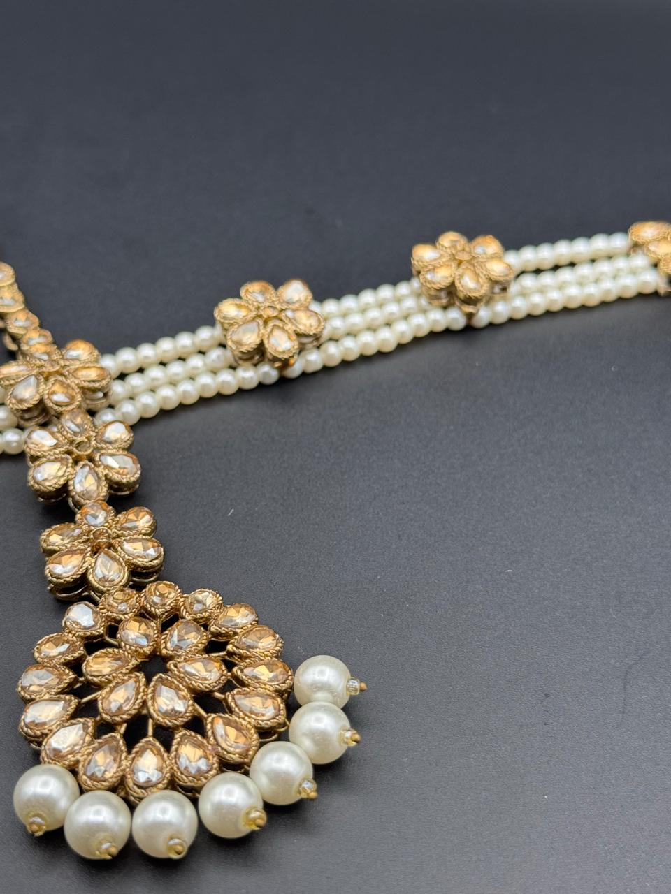 Kundan Style Sheesh Patti With Earrings