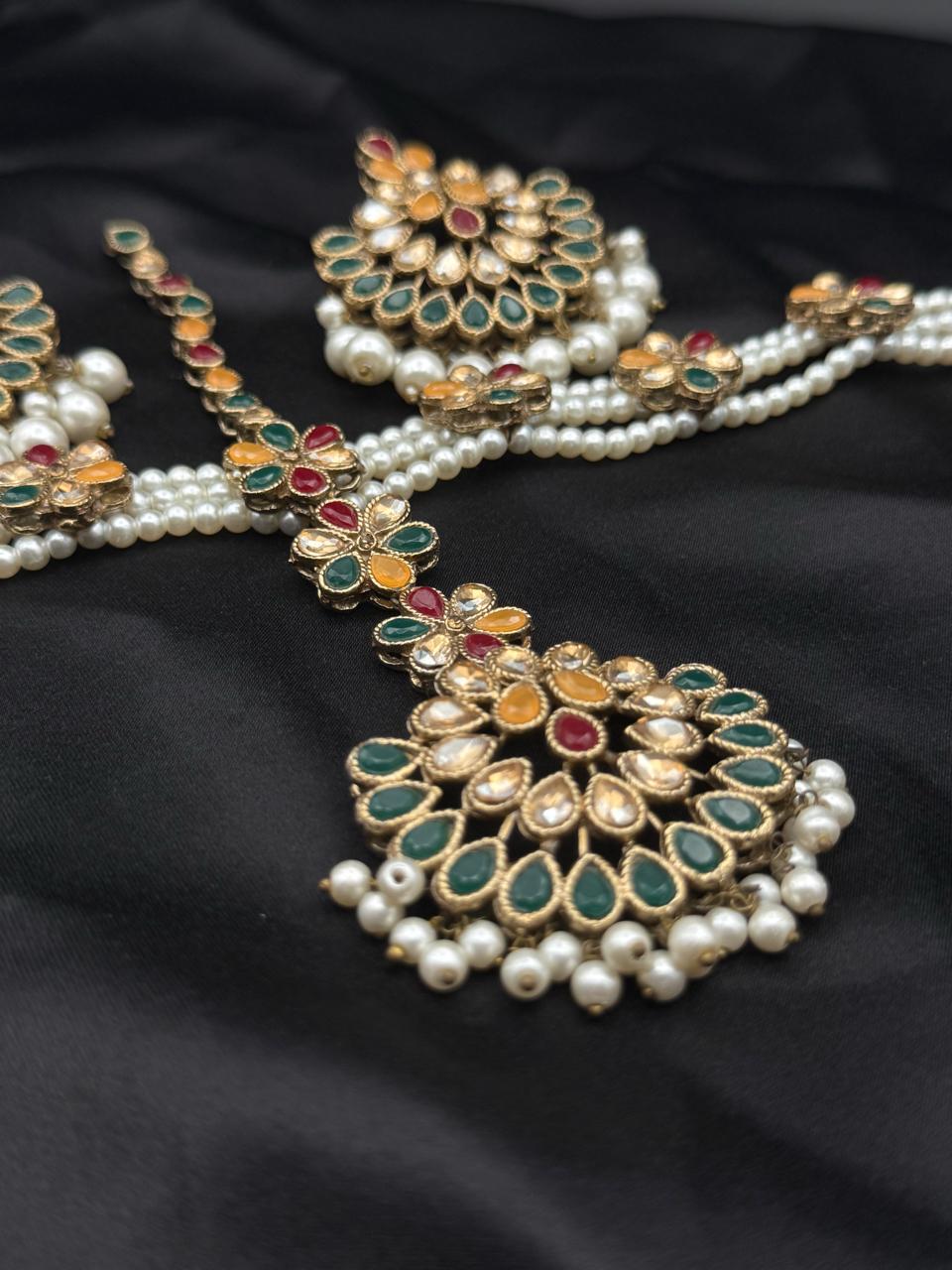 Kundan Style Sheesh Patti With Earrings