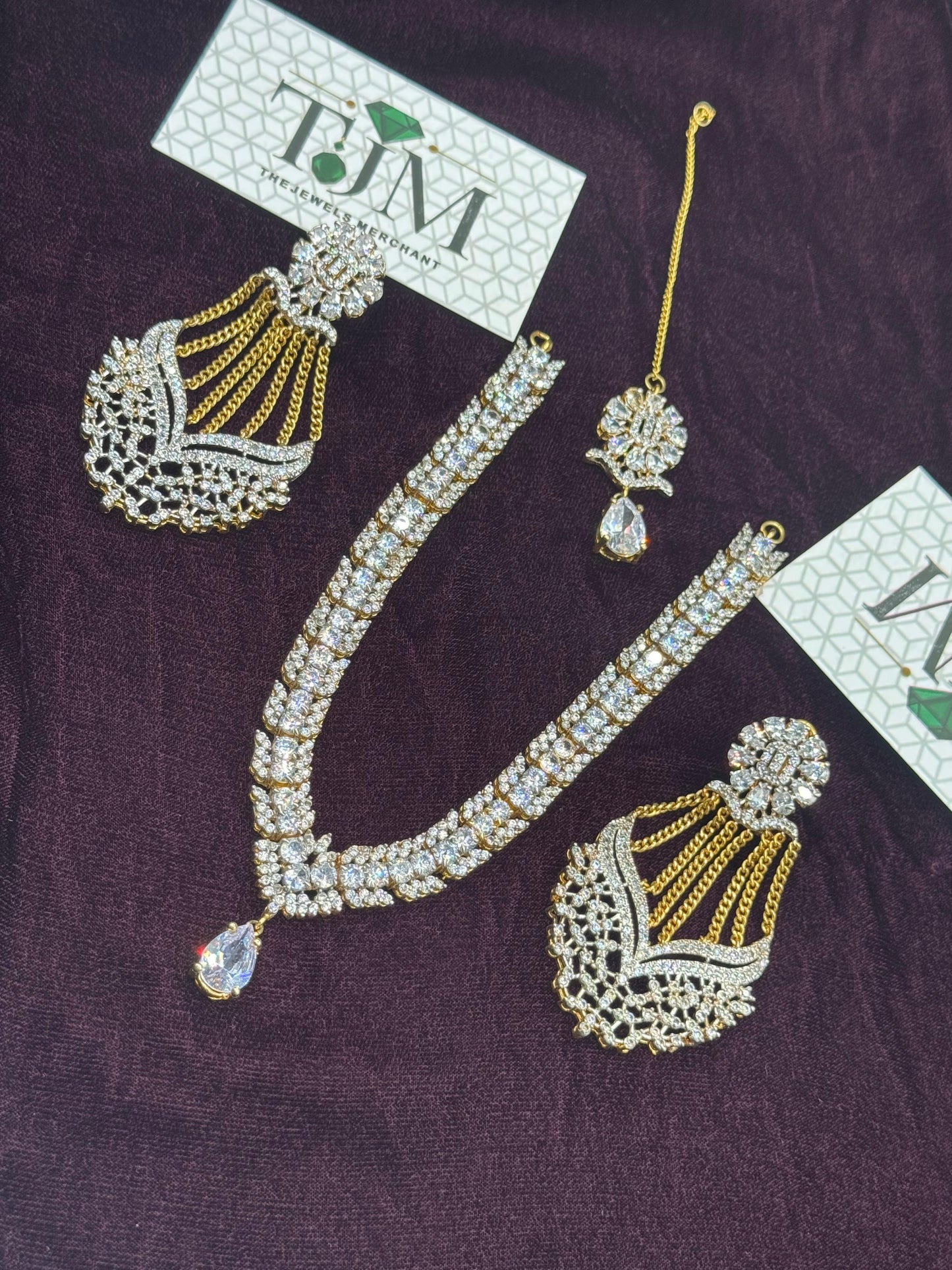 Pure 22 KT Gold Plated Bridal Necklace Set | The Jewels Merchant