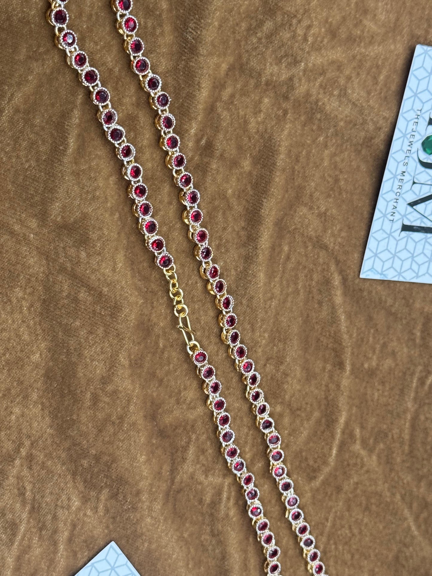 Elegant Zircon Mala | Ruby | The Jewels Merchant