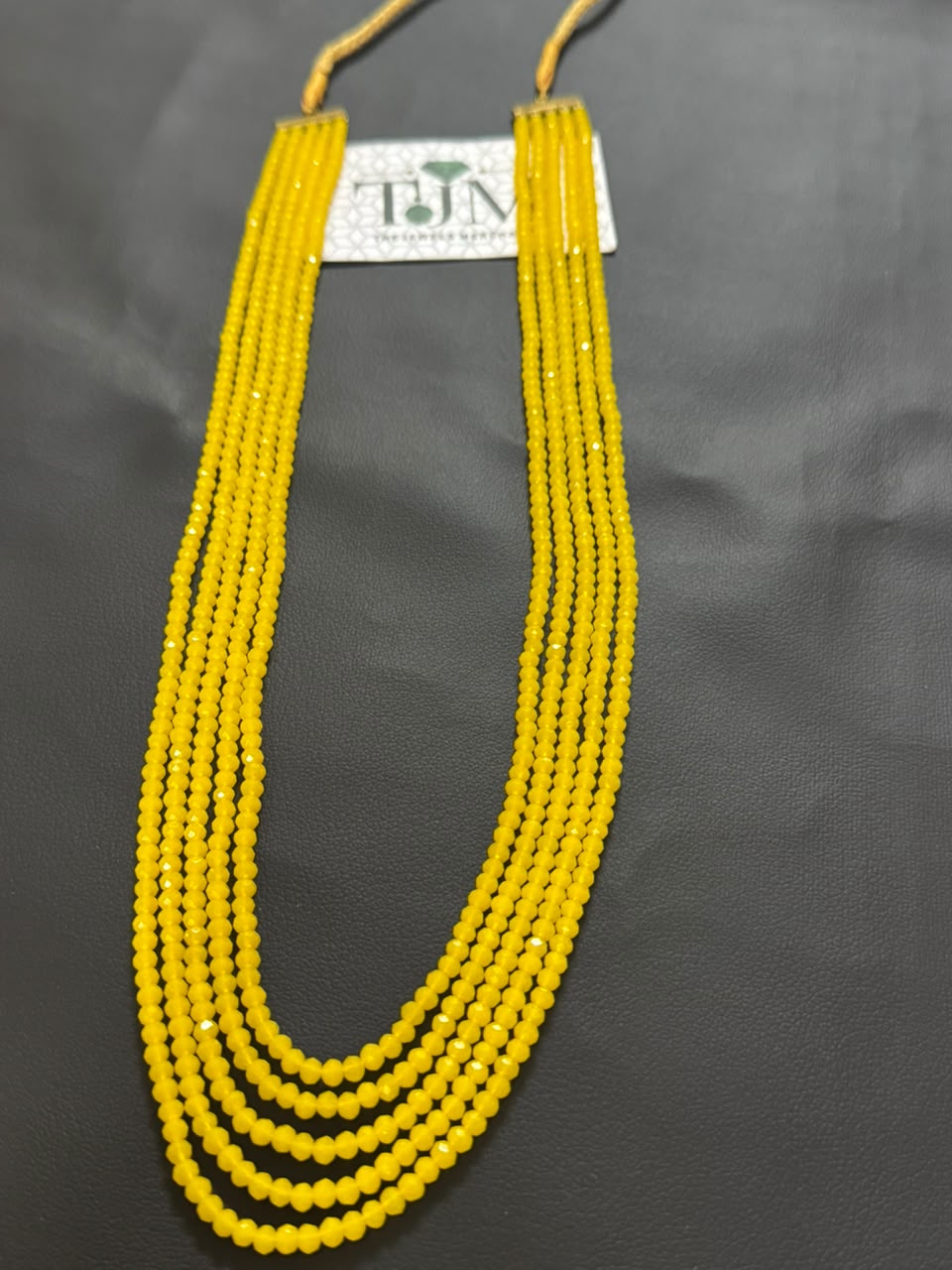 Stylish 5 Layer Mala (Yellow)  | The Jewels Merchant