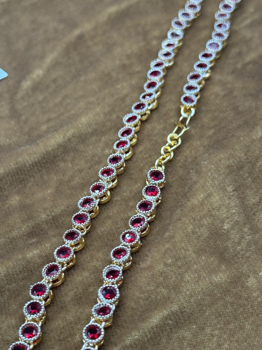 Elegant Zircon Mala | Ruby | The Jewels Merchant